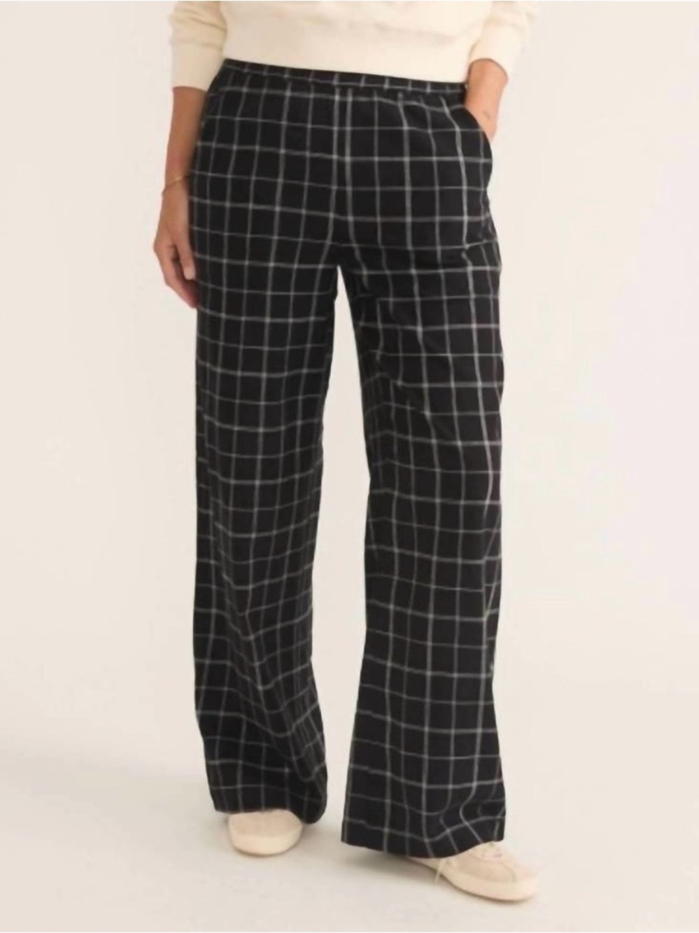 Marine Layer Allison Trouser Wide-Leg Pants - Black/Gray
